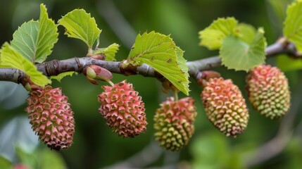 Alder (Alnus): Preferring moist conditions, alders are distinguished by their cone-like catkins and roots that fix nitrogen, boosting soil fertility and promoting ecosystem growth.
