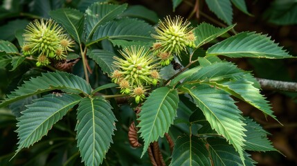 Chestnut (Castanea): Recognized by their serrated leaves and spiky nuts, chestnuts thrived in American forests until a blight led to their dramatic decline.
