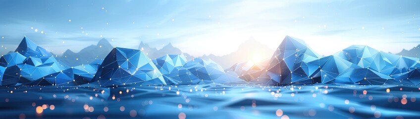 blue geometric shape abstract technology background