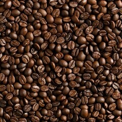 Obraz premium Brown roasted coffee beans close up full frame as a background texture