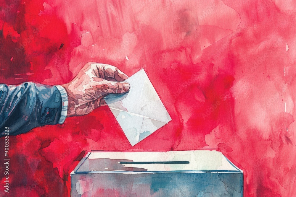 Poster a person filing a document in a box