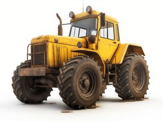 Fototapeta premium Agricultural tractor isolated on a white background.