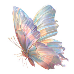 Fototapeta premium Pastel Delicate Butterfly Wings Clipart Transparent Background