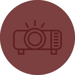 Projector Vector Line Maroon Circle Maroon