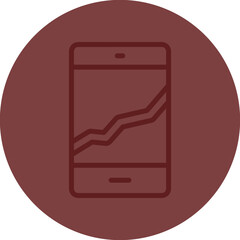 Broken Phone Vector Line Maroon Circle Maroon