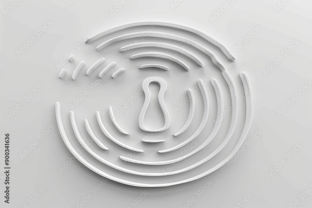 Poster white maze artwork with a chess piece symbolizing strategy and problem solving
