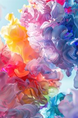 Fototapeta premium A close-up view of a bunch of colorful inks, ideal for illustrating creative processes or office supplies