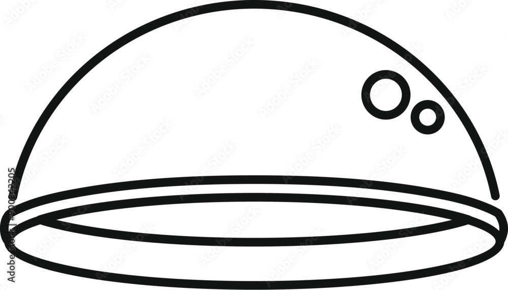 Poster simple line icon representing a smart home device with buttons that can be controlled remotely for a
