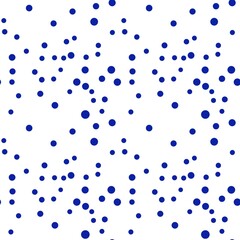 Seamless abstract geometric pattern. Blue, white. Brush strokes texture circles, dots. Digital texture. Illustration. Design for textile fabrics, wrapping paper, background, wallpaper, cover.