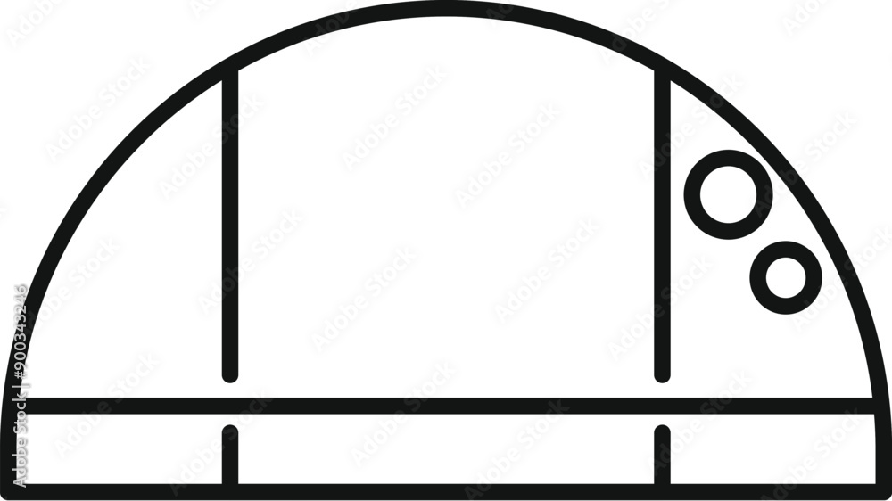Poster line icon of a smart home control panel displaying real time energy usage data