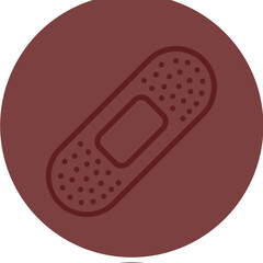Band Aid Vector Line Maroon Circle Maroon
