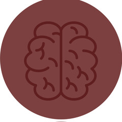 Brain Vector Line Maroon Circle Maroon