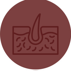 Epidermis Vector Line Maroon Circle Maroon