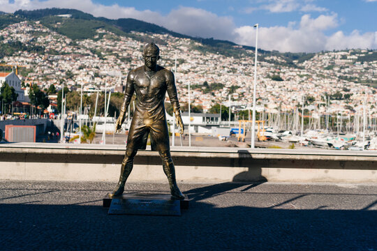 statue Cristiano Ronaldo in madeira, portugal - may 2 2024
