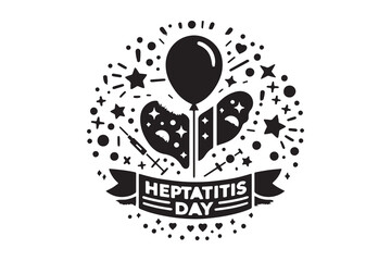  A vector illustration for hepatitis day, featuring symbolic elements and vibrant colors