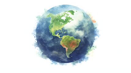Fototapeta premium Earth Fantasy Watercolor Style