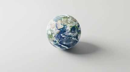 Earth's globe, focusing on the elegant simplicity of the planet's outline against a plain...