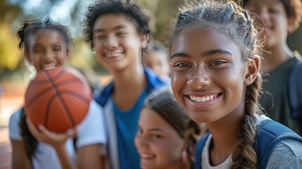 A spirited image of students participating in extracurricular activities like sports, debate clubs, or art projects, showcasing the diverse interests of student life.