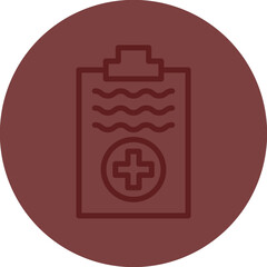 Medical Record Vector Line Maroon Circle Maroon