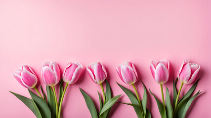 Obraz premium pink and white tulips