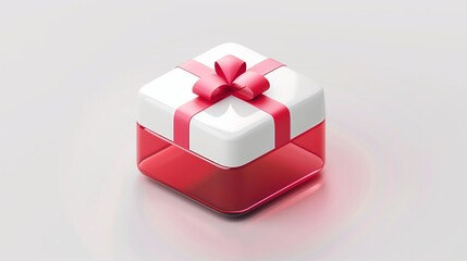 Colorful Present Box with Red Ribbon Decoration