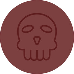 Obraz premium Skull Vector Line Maroon Circle Maroon