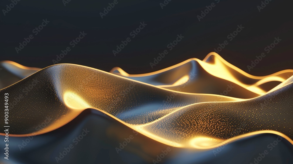 Poster abstract light background with 3d golden wave, perfect for luxurious and elegant design elements and