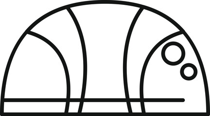 Swimming cap icon outline, swimming pool accessory, swimmer equipment, water sport