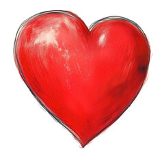 Hand-drawn Red Heart Symbol Illustration