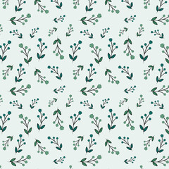 Hand drawn floral seamless pattern design in peach purple tone.