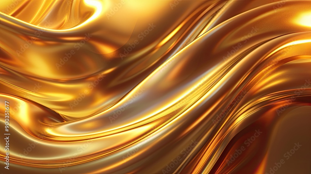 Poster elegant abstract light background featuring a smooth 3d golden wave, ideal for high-end design and a