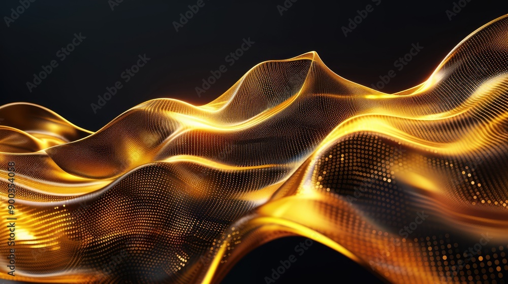 Poster luxurious abstract light background with a sleek 3d golden wave, perfect for upscale design and visu