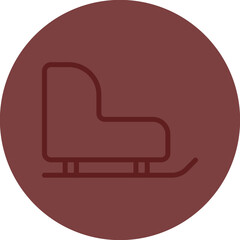 Sled Vector Line Maroon Circle Maroon
