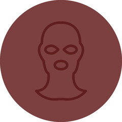 Balaclava Vector Line Maroon Circle Maroon