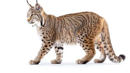 a bobcat isolated on white background