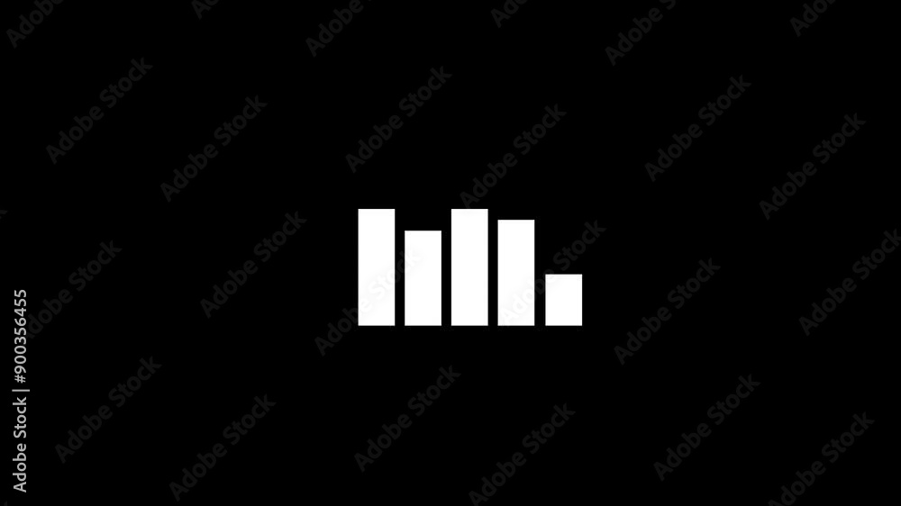 Poster audio waveform with frequency animated lines.