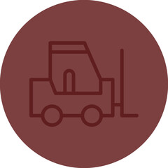Forklift Vector Line Maroon Circle Maroon