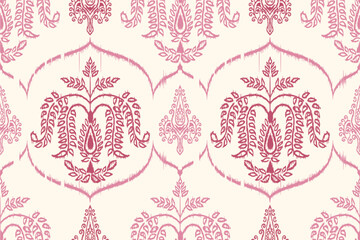 Motifs African paisley boho Floral Ikat seamless pattern embroidery border. Ethnic ikat flower Ethnic orange Pattern Ikat pattern Ethnic Pattern.Border indian floral Aztec embroidery border patterns.