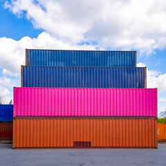 Stack of Containers at the Termina