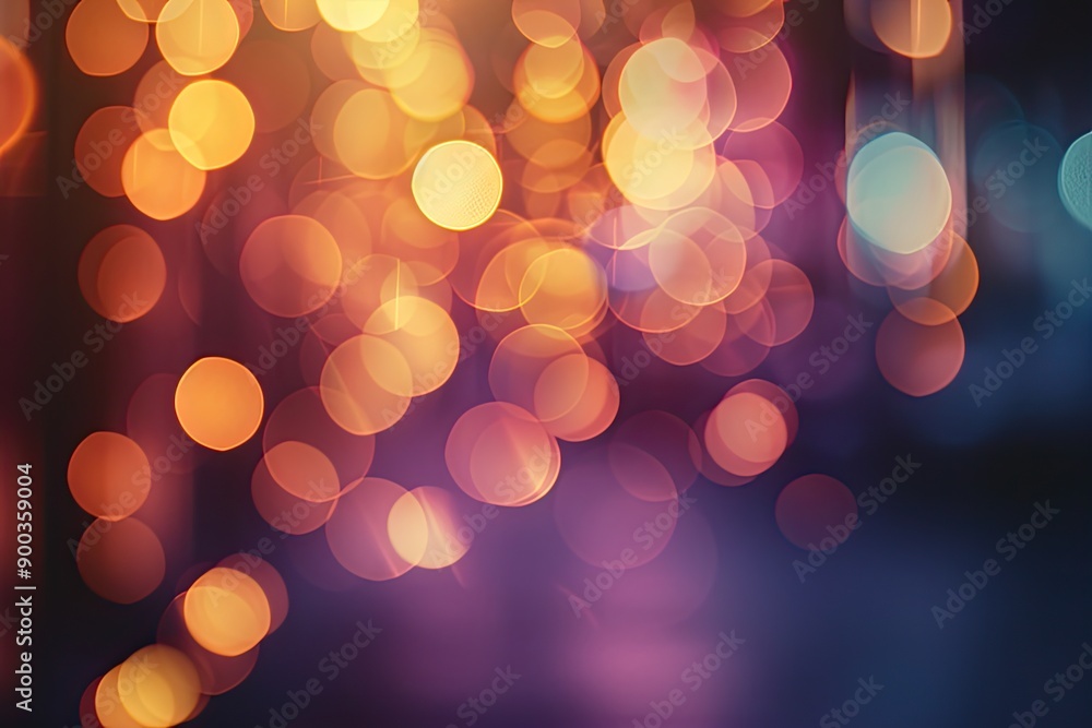 Poster blurry photo of bunch of lights, bokeh effect overlay with soft and blurred lights for magical atmosphere