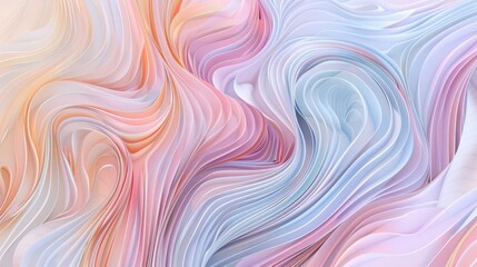 Fototapeta premium Philosophical Abstraction Fluid, intertwined lines in pastel colors