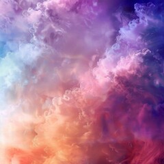 Abstract colorful cloudscape with vibrant hues of pink, purple, blue, and orange.  A dreamy, ethereal background.