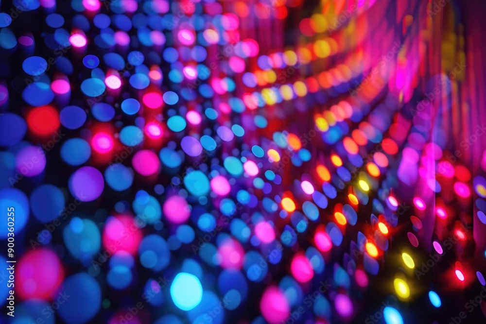 Poster A collection of lights mounted on a wall, creating a unique visual display