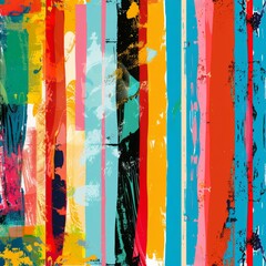 Abstract colorful striped background with bold brushstrokes and vibrant hues.