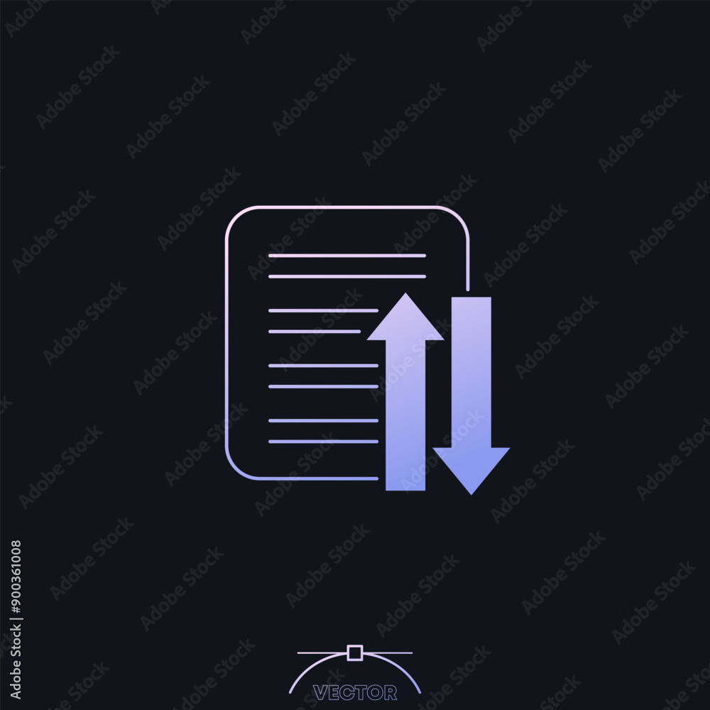 Poster case priority icon with a document, vector design