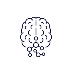 brain chemistry line icon on white