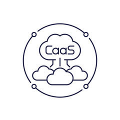CaaS line icon, cloud as a service vector
