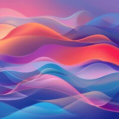 Abstract colorful waves in a gradient of blue, pink, purple and orange.  A vibrant and dynamic background.