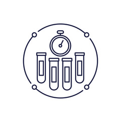 fast lab tests line icon with sample tubes