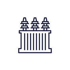 substation, electric transformer line icon